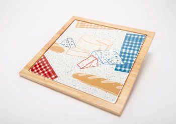 149689 30 CM 1.323 KG BLEU BLANC BOIS PORCELAINE