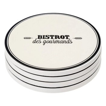 196392 BASES DE TASSE X4 10X10CM 0.395KG BLANC CERAMIQUE