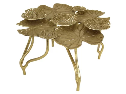 XET-2939	Table Leaf Metal Gold 66x60x40.5cm