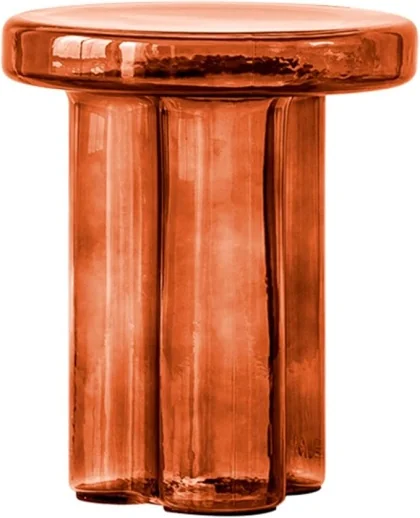 1636 COFFEE TABLE D38X47CM ORANGE VERRE