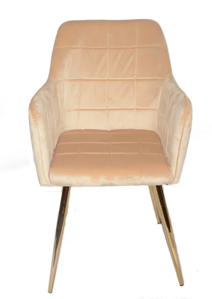 Y-1701 CHAISE 87X52CM BEIGE DORE VELOUR METAL