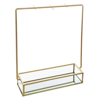167587 PORTE BIJOUX H26,5X22CM 0,305KG DORE METAL